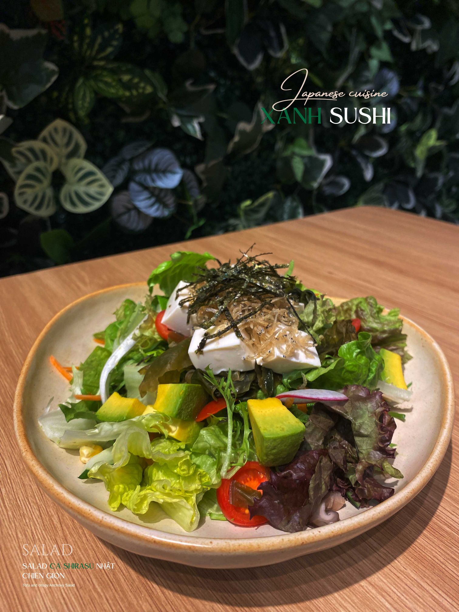 Salad cá shirasu nhật chiên giòn